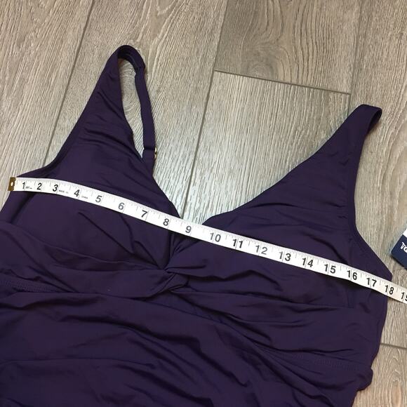 Lands' End Women's Dark Purple One Piece Swimsuit size XXL NWT - Picture 7 of 10